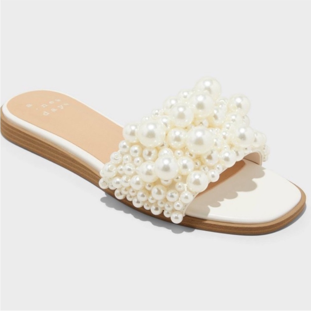 a new day Cream Pearl Embellished Sandals